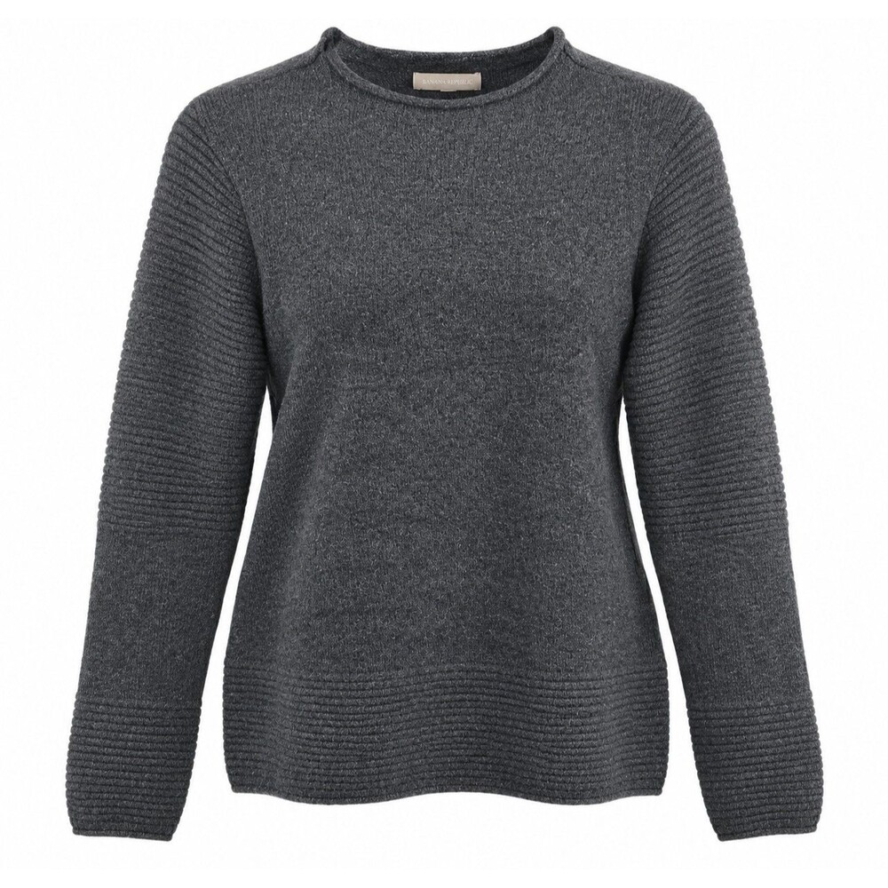 Banana Republic Merino Wool Alpaca Blend Women’s Charcoal Sweater Size L Petite